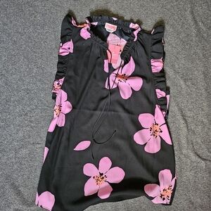 Kate Spade grand flora tie neck blouse